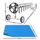 Aquabuddy Pool Cover 500 Micron 8x4.2m Blue Swimming Pool Solar Blanket 5.5m Roller-2