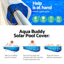 Aquabuddy Pool Cover 500 Micron 8.5x4.2m Silver Swimming Pool Solar Blanket 5.5m Blue Roller-4