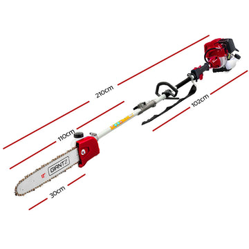 Giantz 31cc Pole Chainsaw 4 Stroke Petrol Tree Pruner Saw 12 Inch Bar Long Reach - 0
