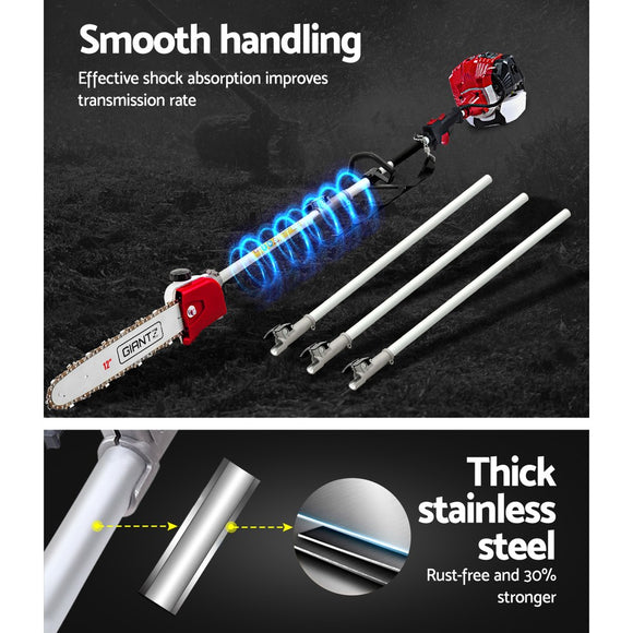 Giantz Pole Chainsaw 2 Stroke Petrol Hedge Trimmer Tree Pruner 9 In 1