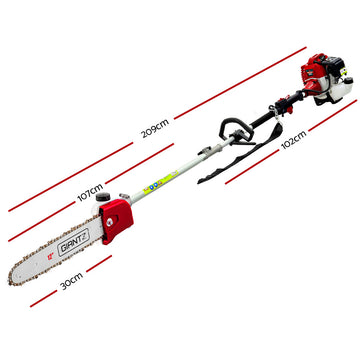 Giantz Pole Chainsaw 2 Stroke Petrol Tree Pruner Long Reach Saw 12 Inch Bar - 0