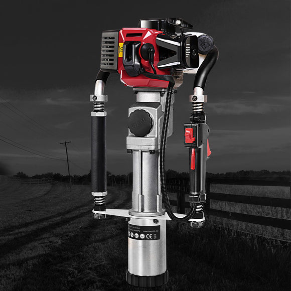 Giantz Petrol Post Driver 2-Stroke 32.7CC Rammer Pile Star Picket Fence Hole Red