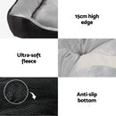 i.Pet Pet Bed Dog Cat Calming Soft Sleeping Comfy Plush Mat Cave Washable Black-5