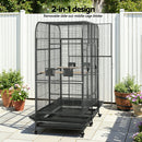 i.Pet Bird Cage Extra Large Aviary 185cm Pet Parrot Cage Castor Wheel Removable Divider-5