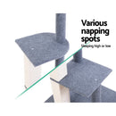 i.Pet Cat Tree 124cm Scratching Post Tower Scratcher Trees Wood Condo Board-6