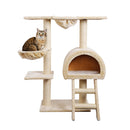 i.Pet Cat Tree 100cm Tower Scratching Post Scratcher Condo House Trees Bed Beige-1