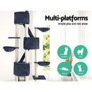 i.Pet Cat Tree 244cm Tower Scratching Post Scratcher Trees Condo House Grey-3