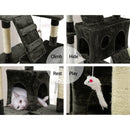 i.Pet Cat Tree 180cm Tower Scratching Post Scratcher Wood Condo House Toys Grey-7