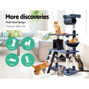 i.Pet Cat Tree 141cm Tower Scratching Post Scratcher Condo Wood House Bed Grey-6