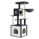 i.Pet Cat Tree Tower Scratching Post Scratcher 144cm Wood Bed Condo House Cabinet-1