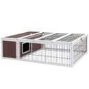 i.Pet Rabbit Hutch 124cm x 90cm x 35cm Chicken Coop Large Outdoor Wooden Run Cage House-1