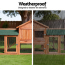 i.Pet Chicken Coop Rabbit Hutch 220cm x 44cm x 84cm Large Chicken Coop Run Wooden Outdoor Cage House-7