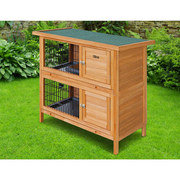 i.Pet Rabbit Hutch Chicken Coop 91.5cm x 45cm x 82cm Chicken Coop Large Wooden House Run Cage
