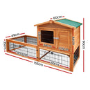 i.Pet Chicken Coop Rabbit Hutch 155cm x 49cm x 90cm Large Chicken Coop Wooden Run Cage House Outdoor-2