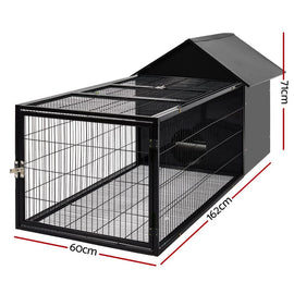 i.Pet Rabbit Cage Hutch 162x60cm Enclosure Metal - 0
