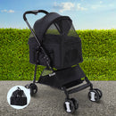 i.Pet Pet Stroller Dog Pram Cat Carrier Travel Large Pushchair Foldable 4 Wheels Black-7