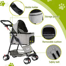 i.Pet Pet Stroller Dog Pram Cat Carrier Travel Large Pushchair Foldable 4 Wheels Grey-7