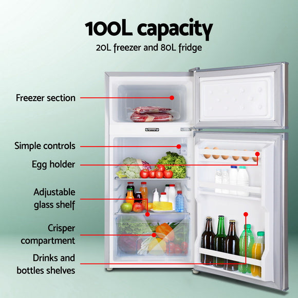Glacio 100L Portable Fridge Freezer Bar Upright 12V/24V/240V Camping Caravan