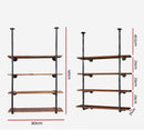 Artiss Bookshelf DIY Pipe Shelf 4 Tiers - INGE-3