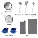 Keezi Kids Kitchen Playset 2-Piece Wooden Pretend Play Coffee Maker Toy 80CM White-4