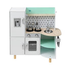 Keezi Kids Wooden Pretend Kitchen Play Sets Cooking Toys Oven Fridge 85CM Green-3
