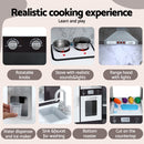 Keezi Kids Kitchen Play Set Wooden Pretend Cooking Playset w/Sounds Lights Black-5