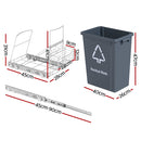 Cefito Pull Out Bin Kitchen Cabinet Slide Garbage Rubbish Bins Basket 40L Grey-2