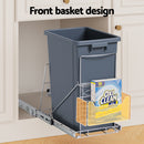 Cefito Pull Out Bin Kitchen Cabinet Slide Garbage Rubbish Bins Basket 40L Grey-5