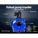 Giantz 3" Petrol Water Pump 7HP Max 4-Stroke 210cc High Flow 60,000L/H Max Transfer Engine, Fire Fighting Irrigation Rain Tank Pond Garden Farm, Includes Hose Fittings Inlet Filter & Rubber Feet, Blue-4