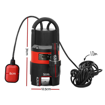 Giantz Garden Submersible Pump 550W Dirty Water Bore Tank Well Steel Sewerage - 0