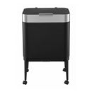 Cefito 40L Press Top Trash Can Kitchen Rubbish Bin Moblie Stainless Steel Black-4