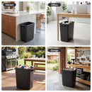 Cefito 35L Rubbish Bin Waste Dustbin Open Top Trash Can Kitchen Office Dark Grey-8