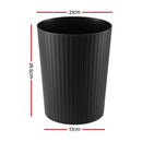 Cefito 8L Open Top Rubbish Bins Waste Bin Trash Can Storage Dustbin Black-3