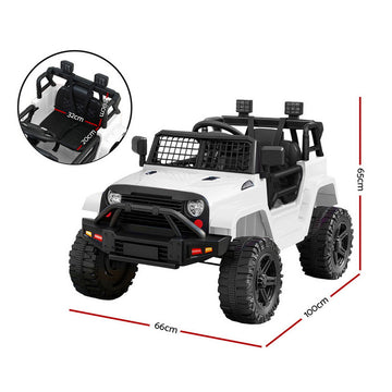 Rigo Ride On Car Kids Electric Ride On Cars Kids Jeep 12V White - 0
