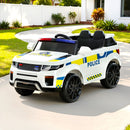 Rigo Kids Electric Ride On Patrol Police Car Horn Music Remote White-1