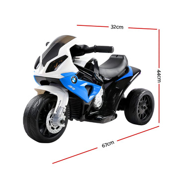 Kids Electric Ride On Car Police Motorcycle Motorbike BMW Licensed S1000RR Blue - 0