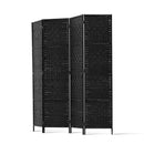 Artiss 4 Panel Room Divider Screen Privacy Timber Foldable Dividers Stand Black-4