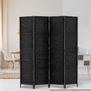 Artiss 4 Panel Room Divider Screen Privacy Timber Foldable Dividers Stand Black-7