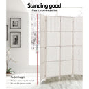 Artiss 4 Panel Room Divider Screen Privacy Timber Foldable Dividers Stand White-3