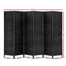 Artiss 6 Panel Room Divider Screen Privacy Timber Foldable Dividers Stand Black-2