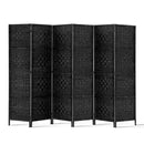 Artiss 6 Panel Room Divider Screen Privacy Timber Foldable Dividers Stand Black-3