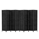Artiss 8 Panel Room Divider Screen Privacy Timber Foldable Dividers Stand Black-1