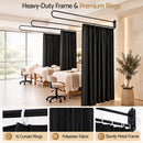 Artiss Room Divider Wall Mounted Hanging Curtain Partition Screen Black 200x220cm-6