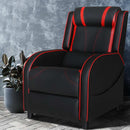 Artiss Recliner Chair Gaming Chair Leather Black Serik-1
