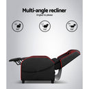 Artiss Recliner Chair Gaming Chair Leather Black Serik-6