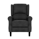 Artiss Recliner Chair Adjustable Sofa Lounge Soft Suede Armchair Couch Charcoal-3