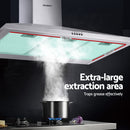 Devanti 900mm Range Hood 90cm Rangehood Stainless Steel-5