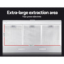 Devanti 900mm Range Hood 90cm Rangehood Stainless Steel-4