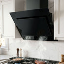 Devanti 900mm Range Hood 90cm Rangehood Glass Black-1