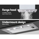 Devanti 520mm Range Hood 52cm Rangehood Stainless Steel-3